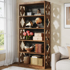 6-Tier Bookshelf, 70-Inch Wood Bookcase with Storage Shelves