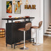 Modern Home Bar Unit, 3-Tier Liquor Bar Table with Faux Marble Top Tribesigns