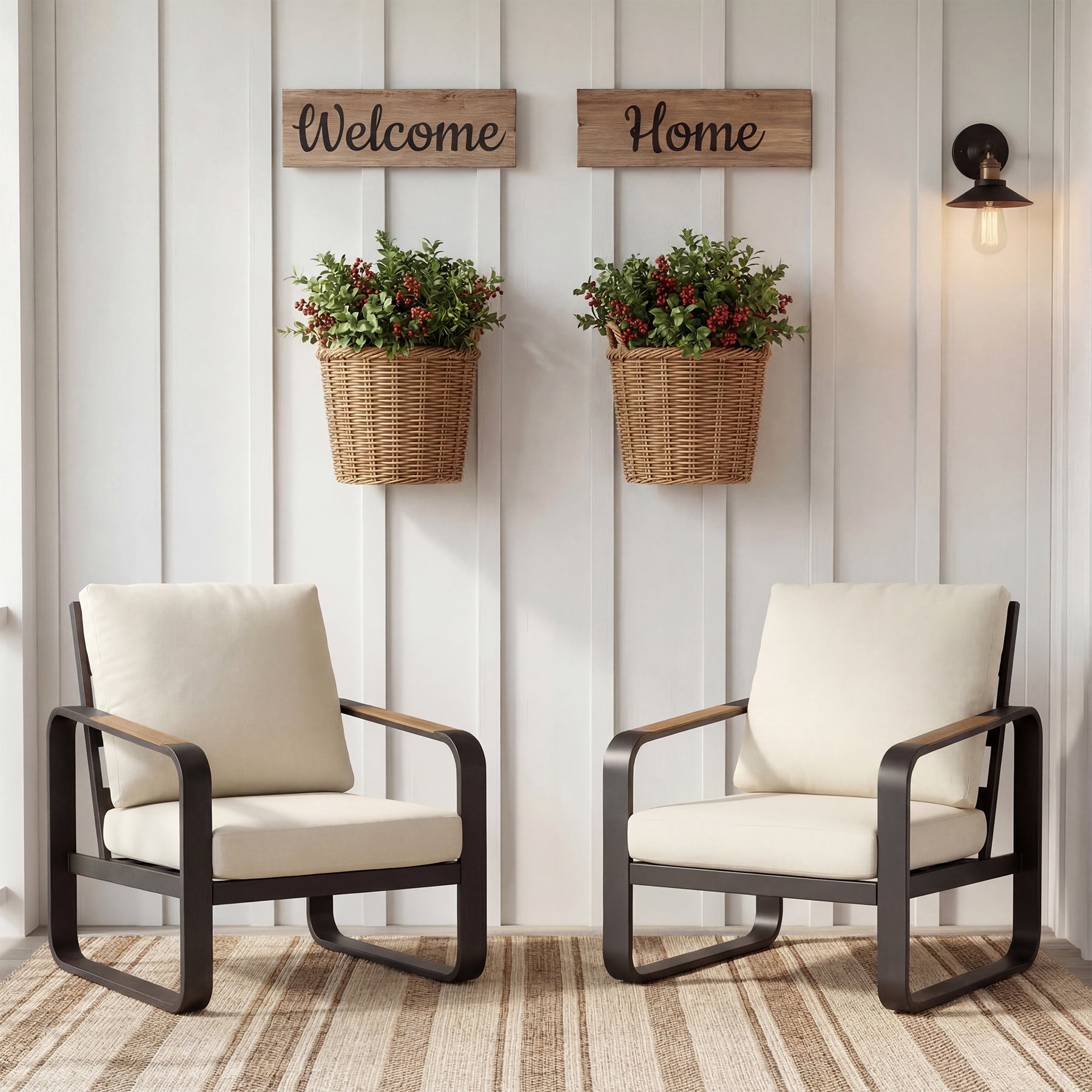 29.9" Wide Outdoor Patio Sofa, Modern Single Seat With Removable Cushions