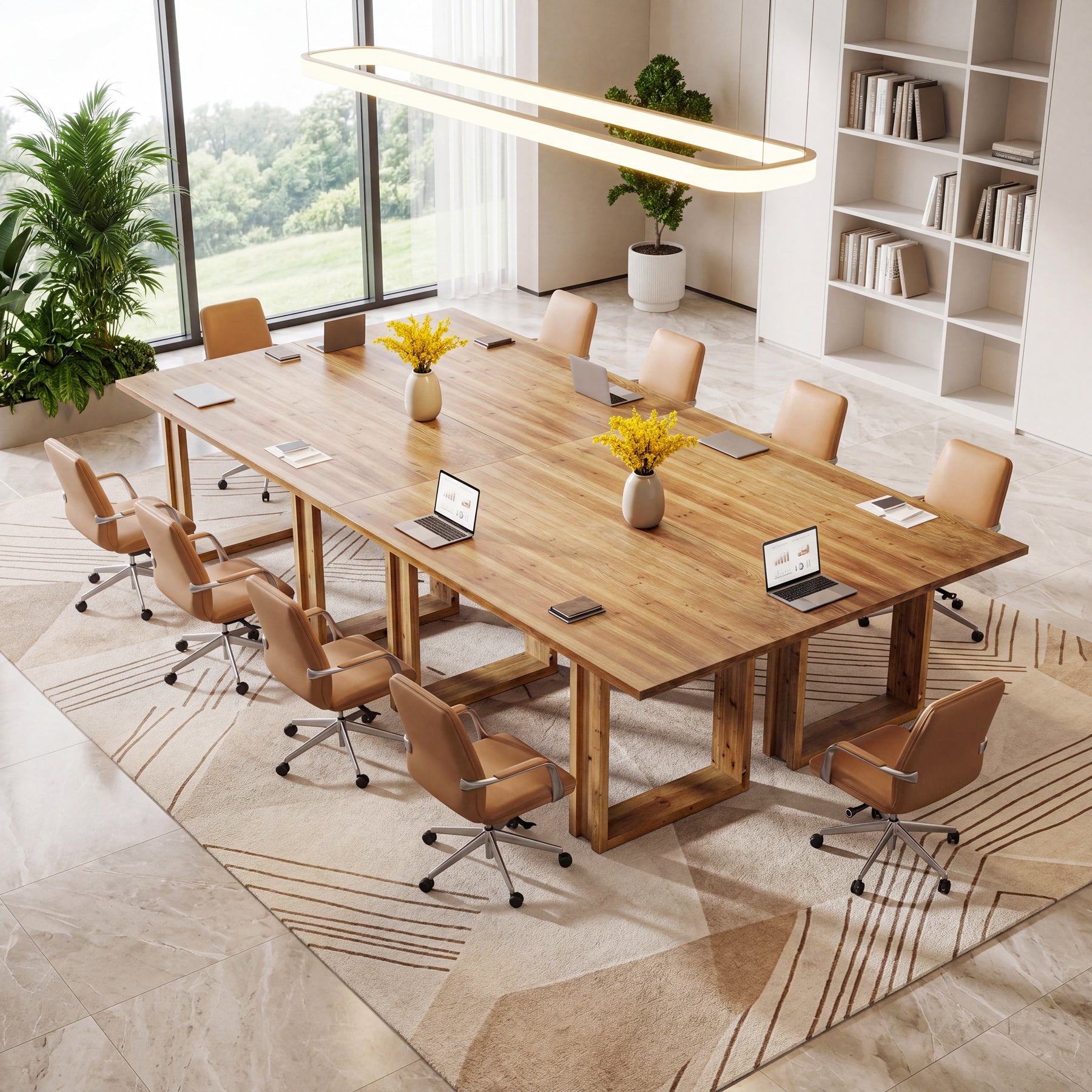 Tribesigns 63-Inch Executive Desk, Large Solid Wood Desk for Home Office