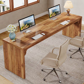78.7" Two Person Desk, Wood Long Computer Desk Double Desk 3
