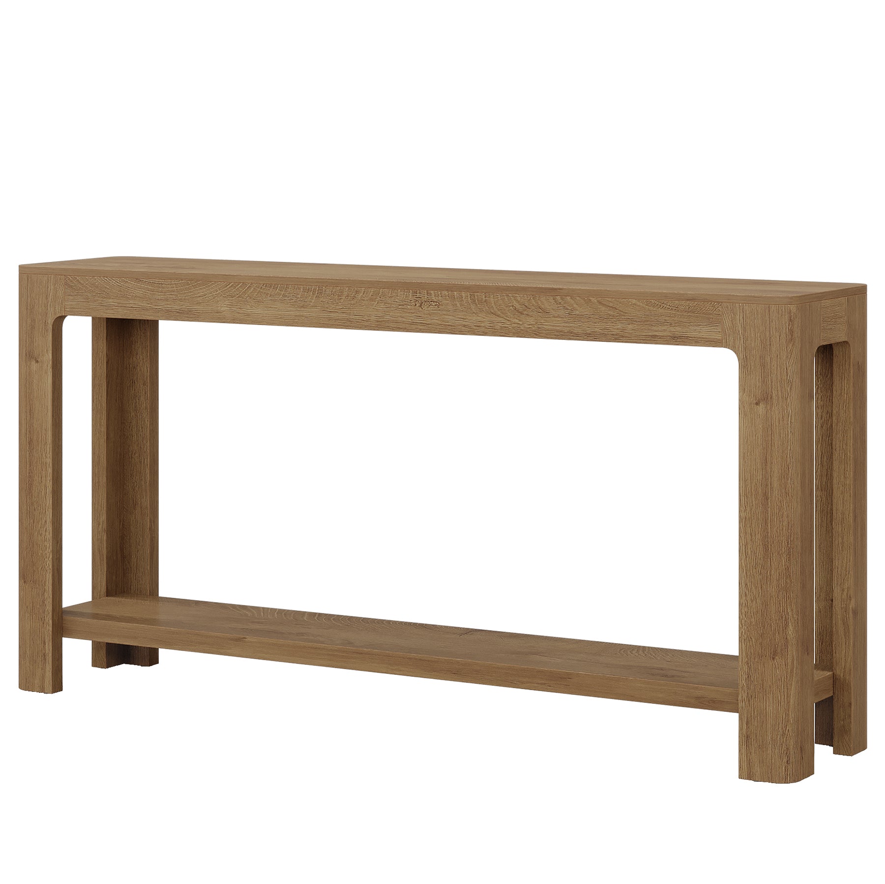63" Console Table, Narrow 2-Tier Sofa Table Accent Entrance Console