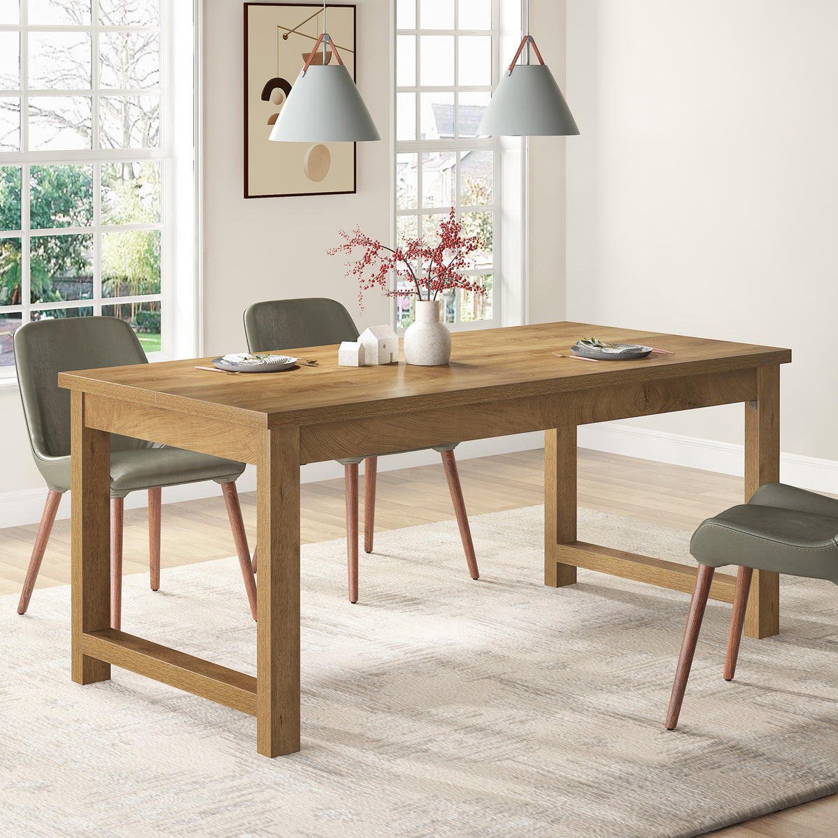 63" Executive Desk, Sturdy Home Office Computer Desk Writing Table