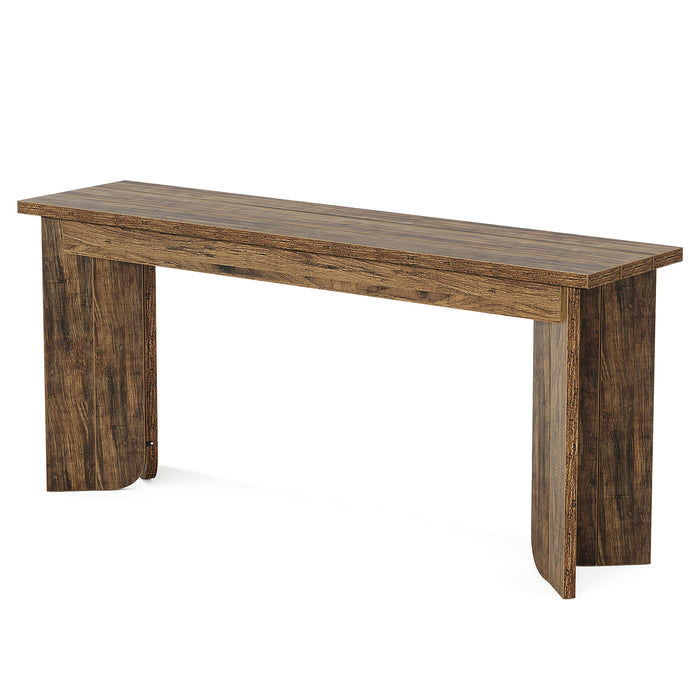 70.9" Console Table, Wood Sofa Table Hallway Table with Double Pedestal