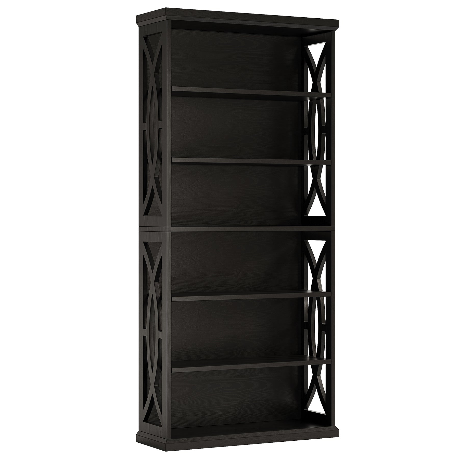 71" Wooden Bookshelf, 6-Tier Freestanding Bookcase Display Shelves