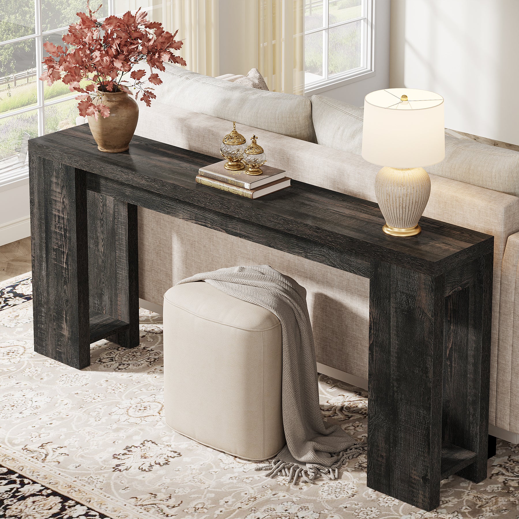 Tribesigns 70.9" Extra Long Console Table, Farmhouse Narrow Sofa Table for Entryway