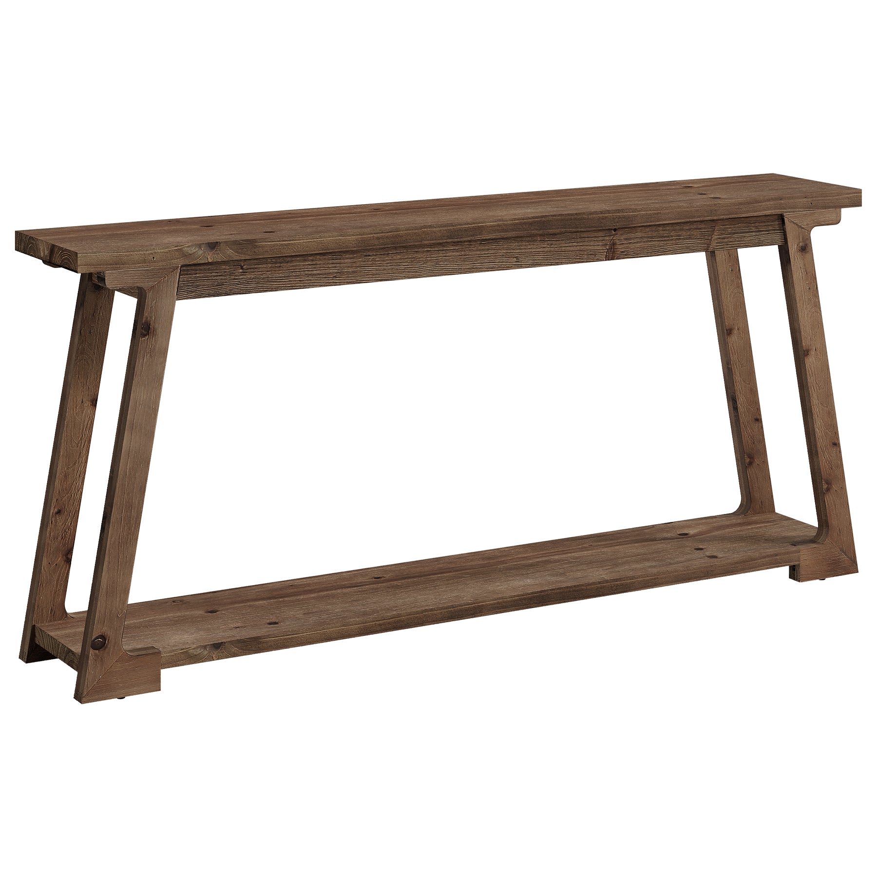 63" Console Table, Wood Sofa Table with 2-Tier Storage for Living Room