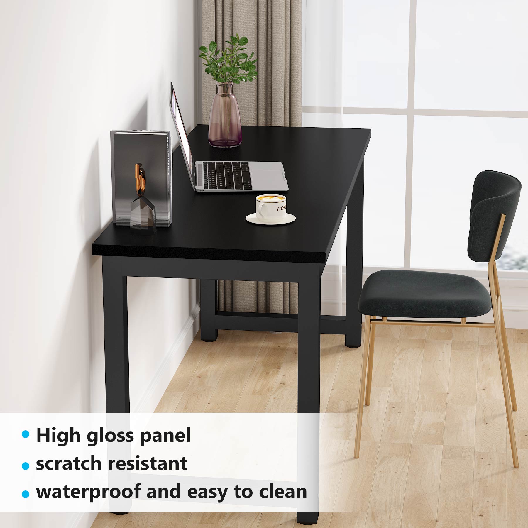 Modern Computer Desk, 63" Office Desk Study Writing Desk