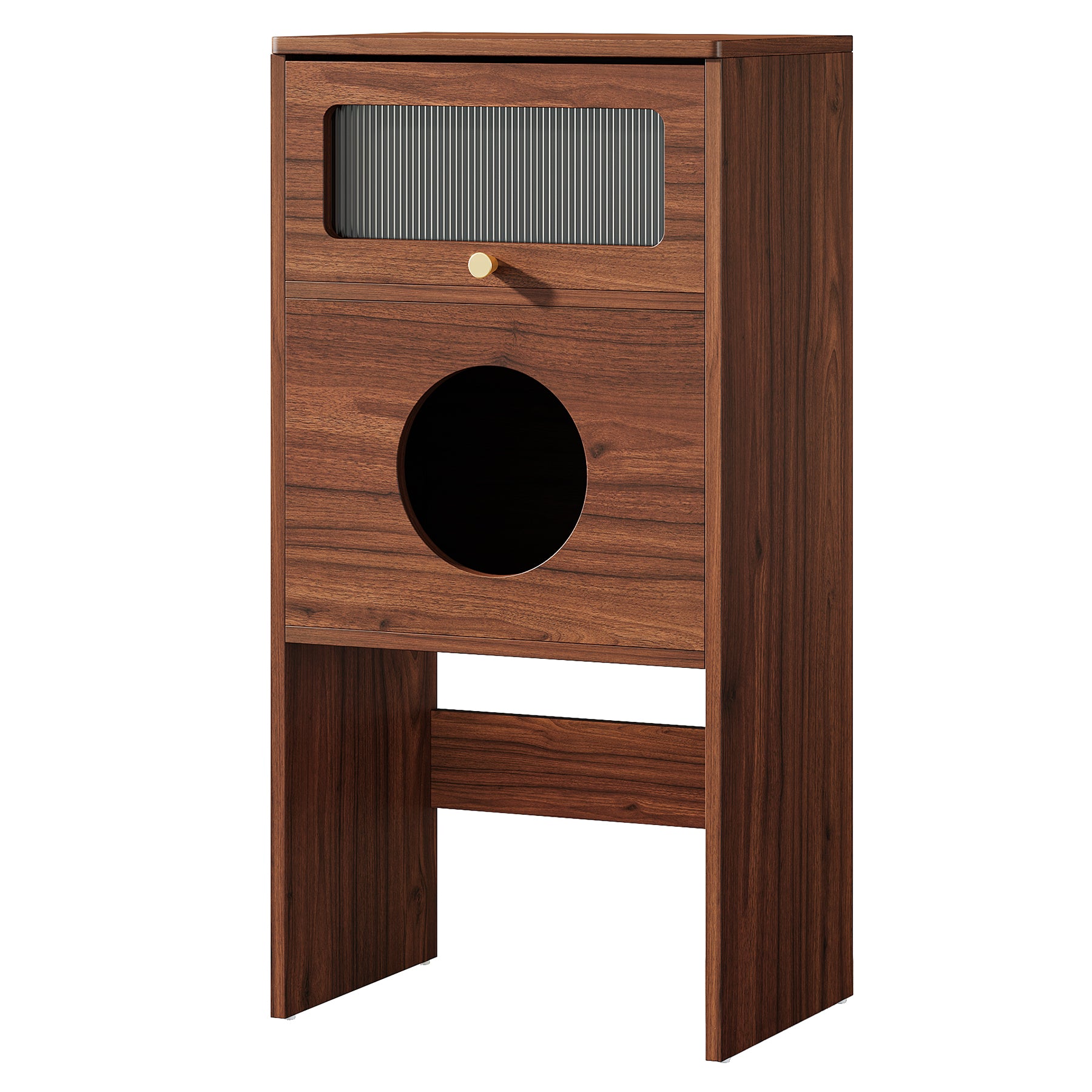 Cat Litter Box Enclosure, Modern Kitty House End Table with Acrylic Door