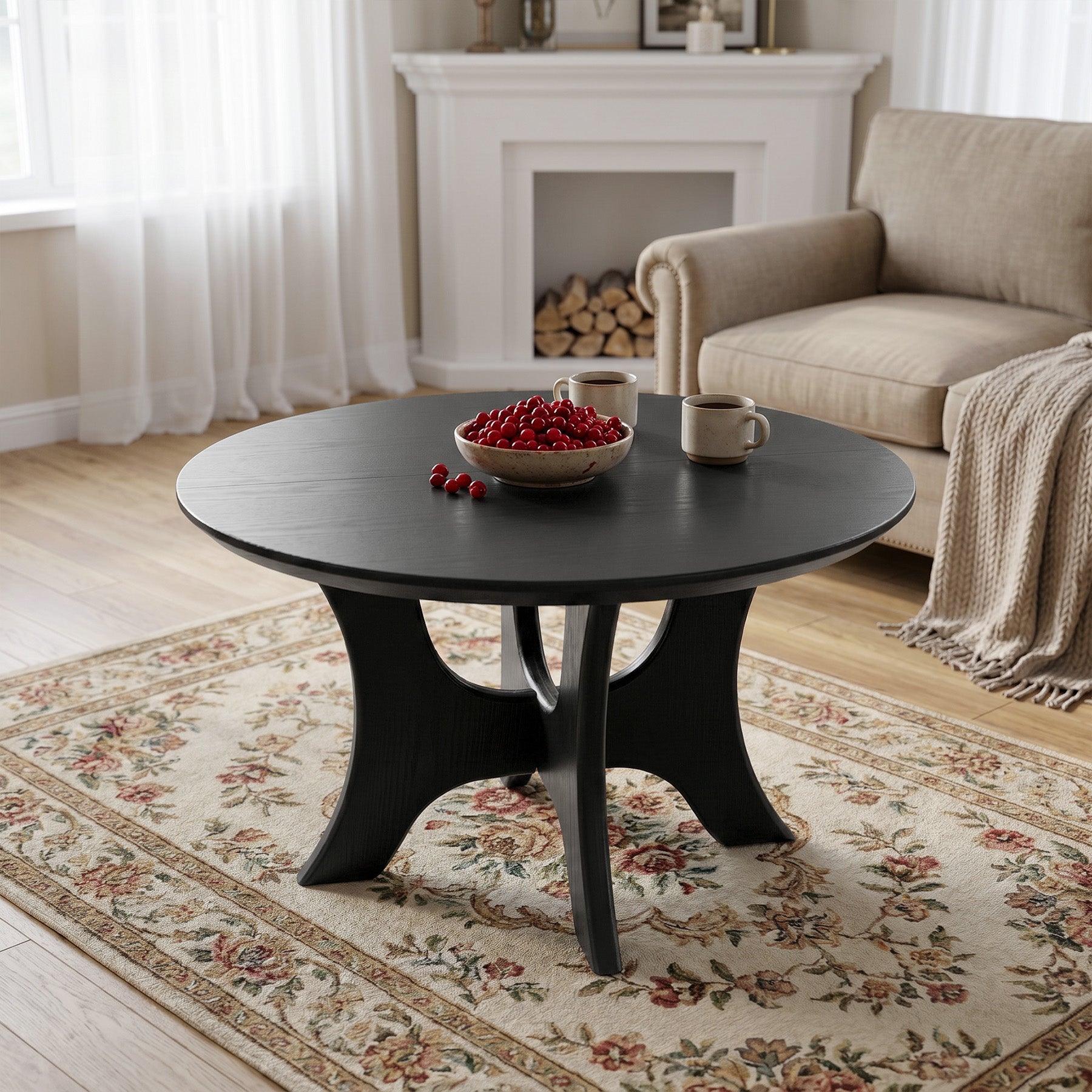 31" Round Coffee Table, Modern Design Center Table for Living Room