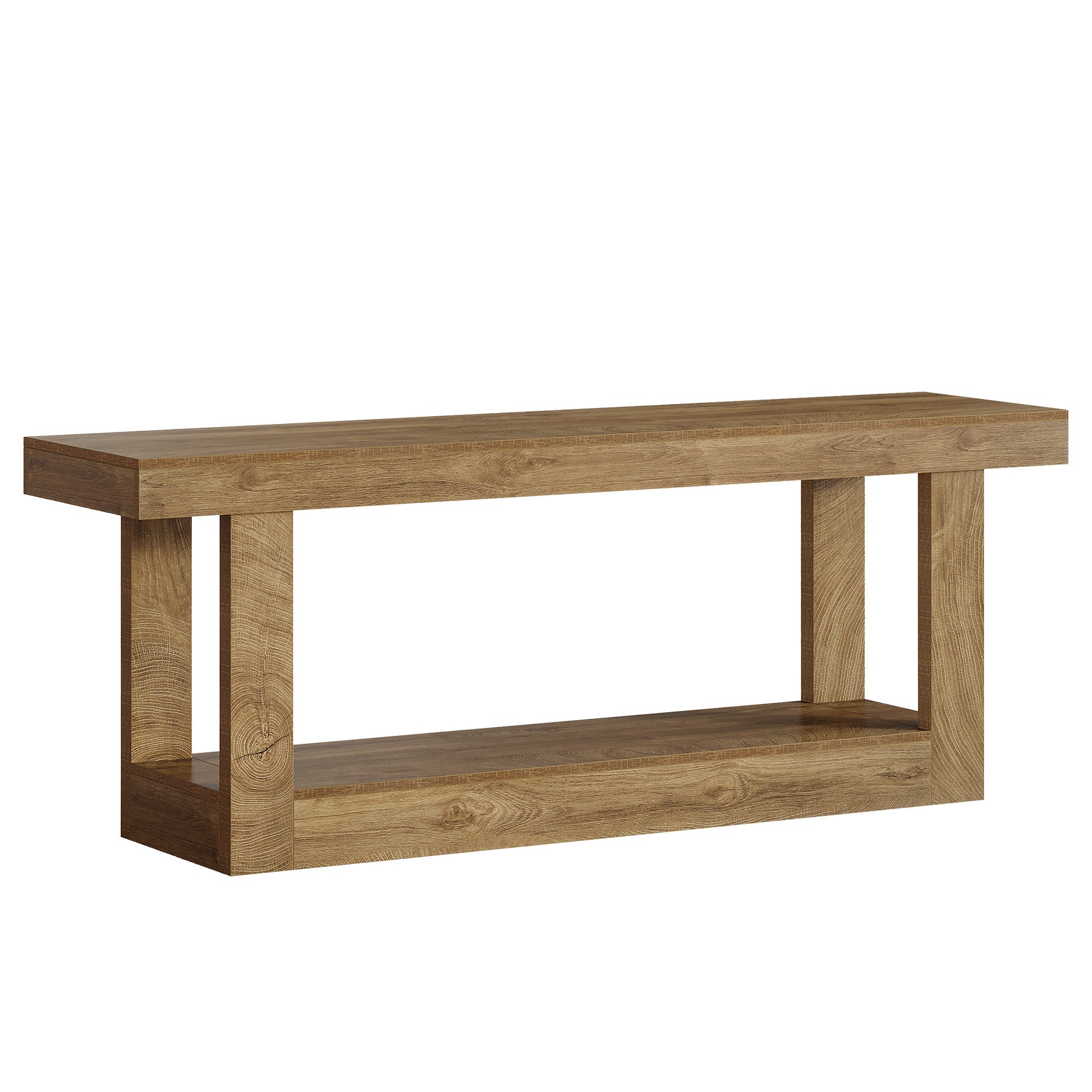 63" TV Stand for TVs up to 75", Farmhouse Entertainment Center with Shelves