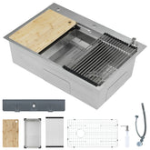 33x22 inch Drop In Kitchen Sink, 10" Deep Stainless Steel Sink with Multiple Accessories 3