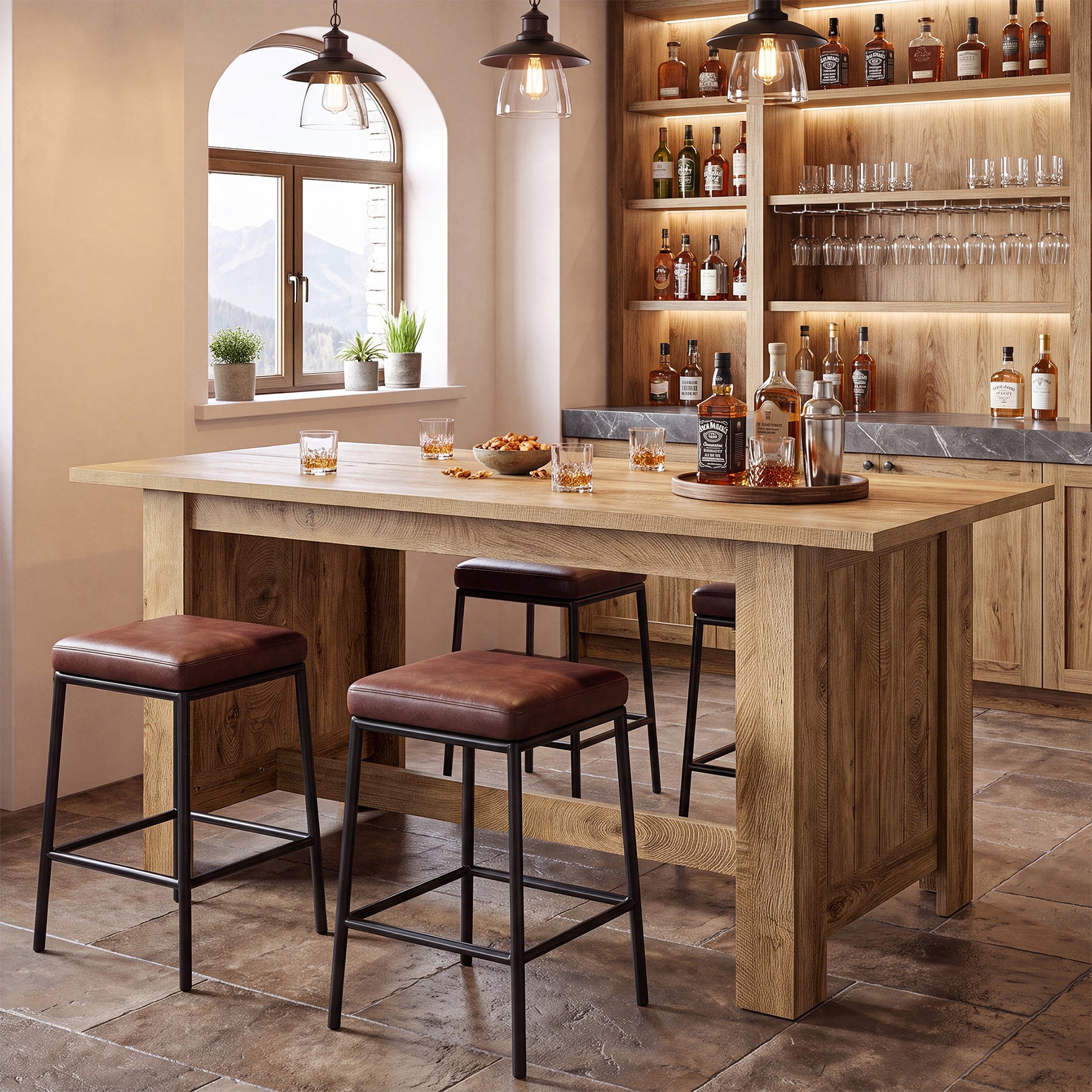 Tribesigns 63-Inch Kitchen Island with Large Prep Top, Farmhouse Counter Height Table for Kitchen