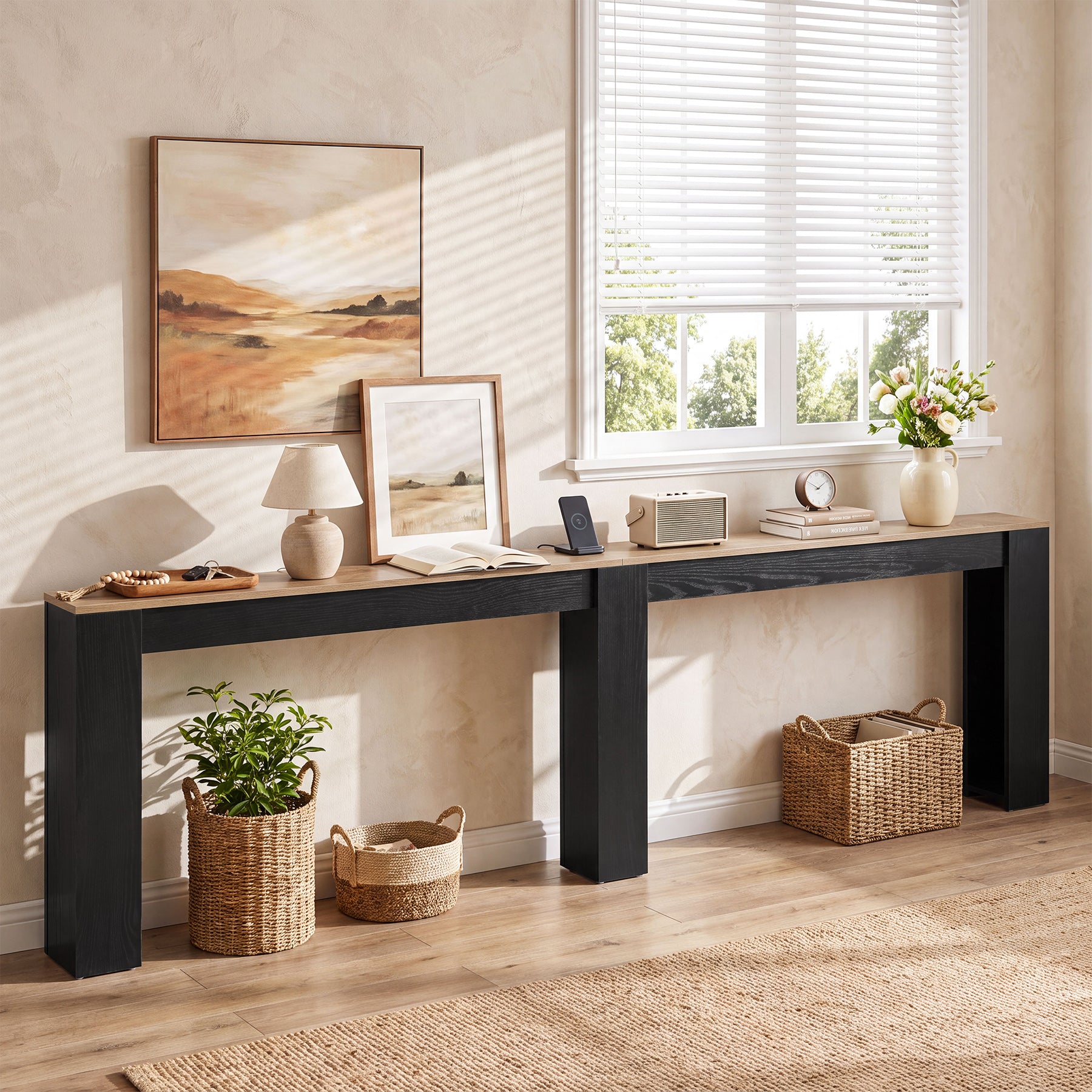 Tribesigns 94.5-Inch Extra Long Console Table with 5.9-Inch Depth, Narrow Sofa Table for Living Room