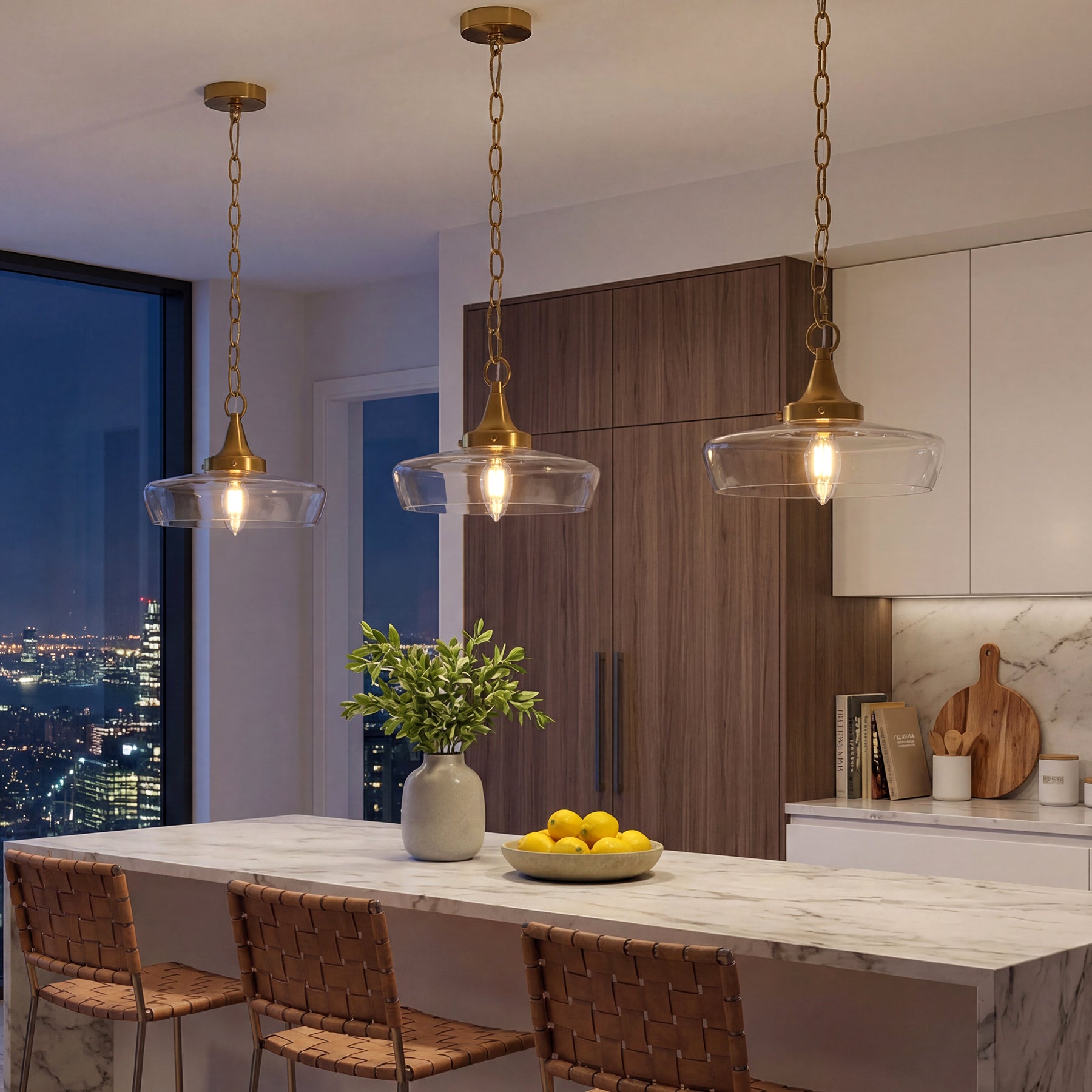 Elegant Light Fixture, 1-Light Glass Shade Pendant Light for Dining Room