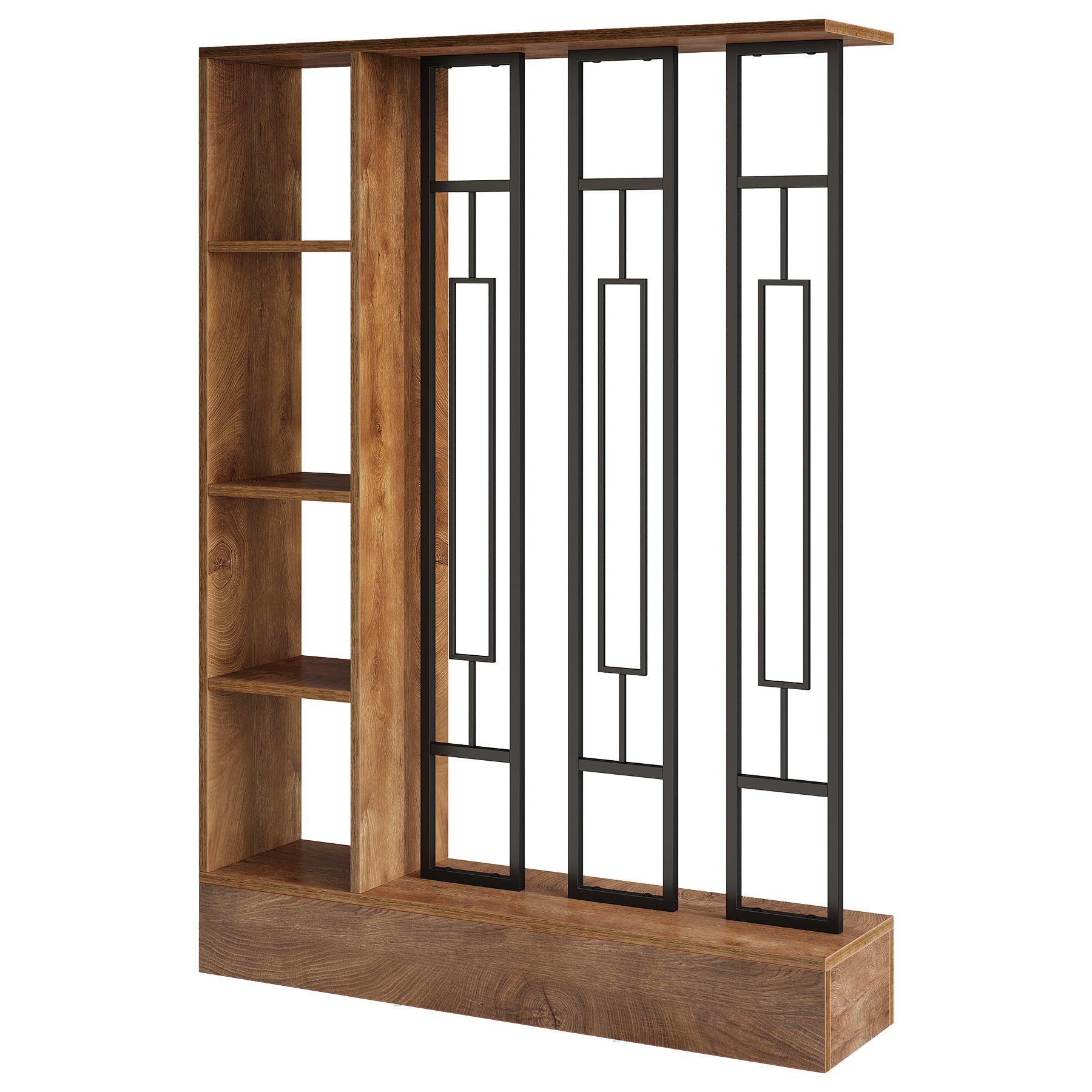 70.9" Wall Room Divider, Freestanding Wall Partition with Display Shelves