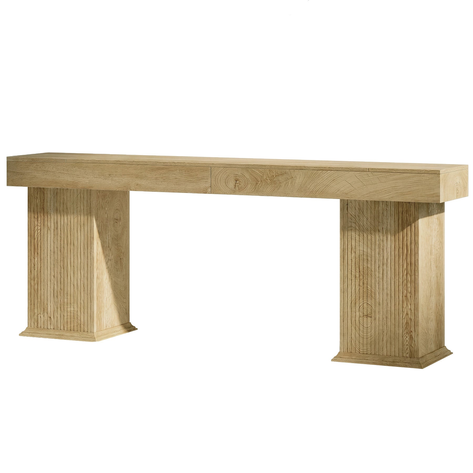 Tribesigns 78.7-Inch Fluted Console Table with Double Base, Extra Long Sofa Table for Hallway