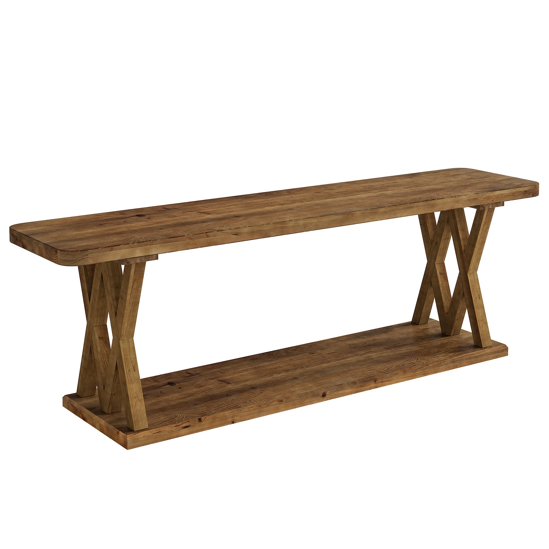 63" Solid Wood TV Stand, Farmhouse Entertainment Center for TVs Up to 75-Inch