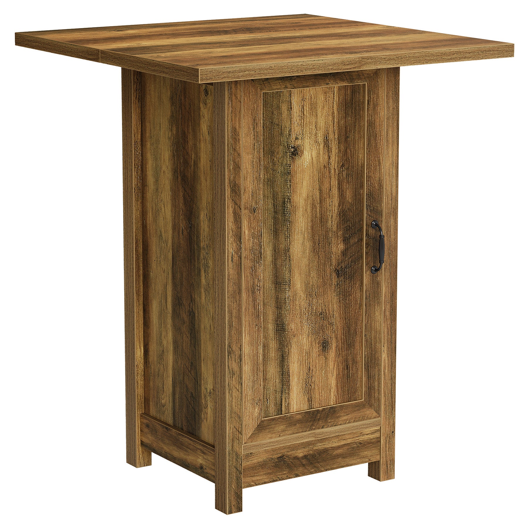 Square Bar Table, 31.5" Cocktail  Pub Table with Closed Cabinet Door
