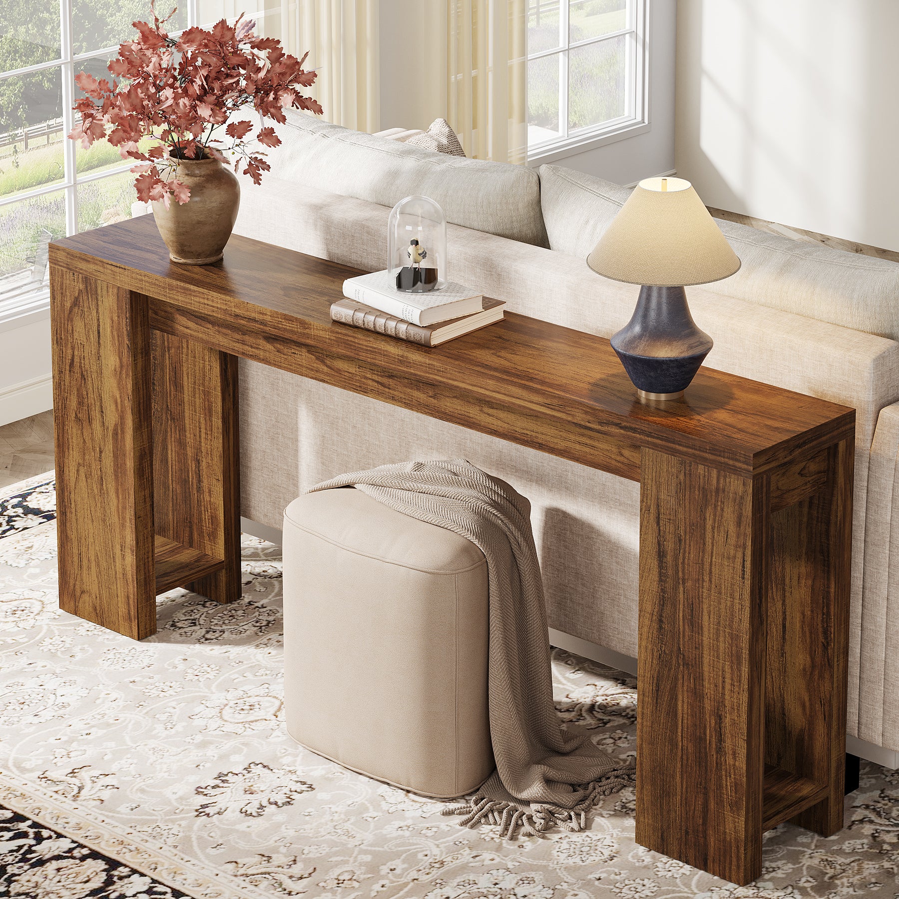 Tribesigns 70.9" Extra Long Console Table, Farmhouse Narrow Sofa Table for Entryway