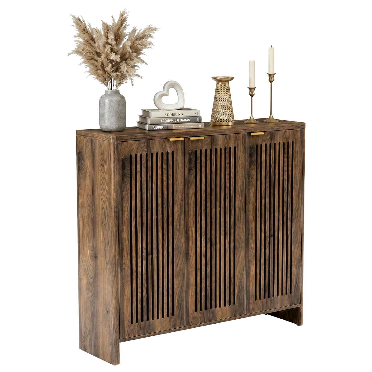 5-Tier Shoe Cabinet with Doors, Wooden Shoe Storage for 25-30 Pairs with Adjustable Shelves