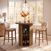 31.5" Round Bar Table, Home Liquor Bar Cabinet Bistro Dining Table 3
