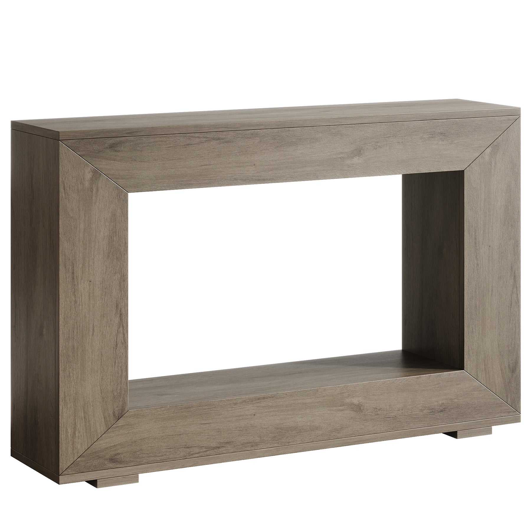 47" Farmhouse Console Table with Industrial Storage, Entryway Accent for Living Room & Entrance