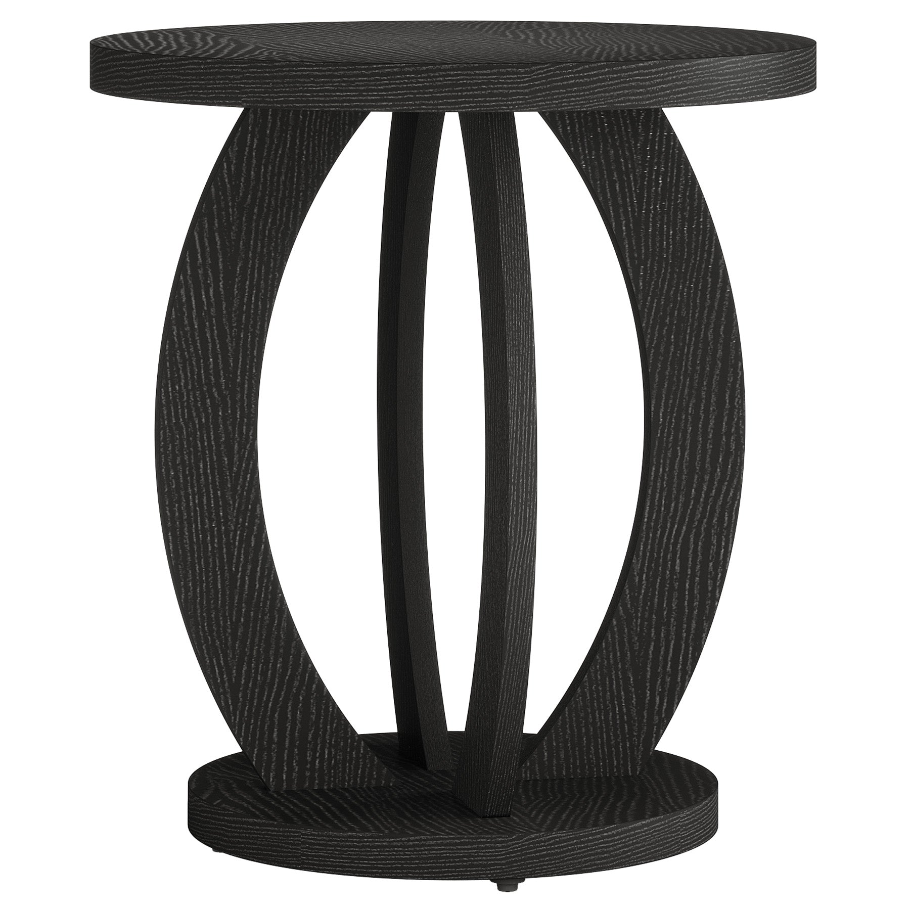 Round End Table, Accent Side Table with Storage for Small Space