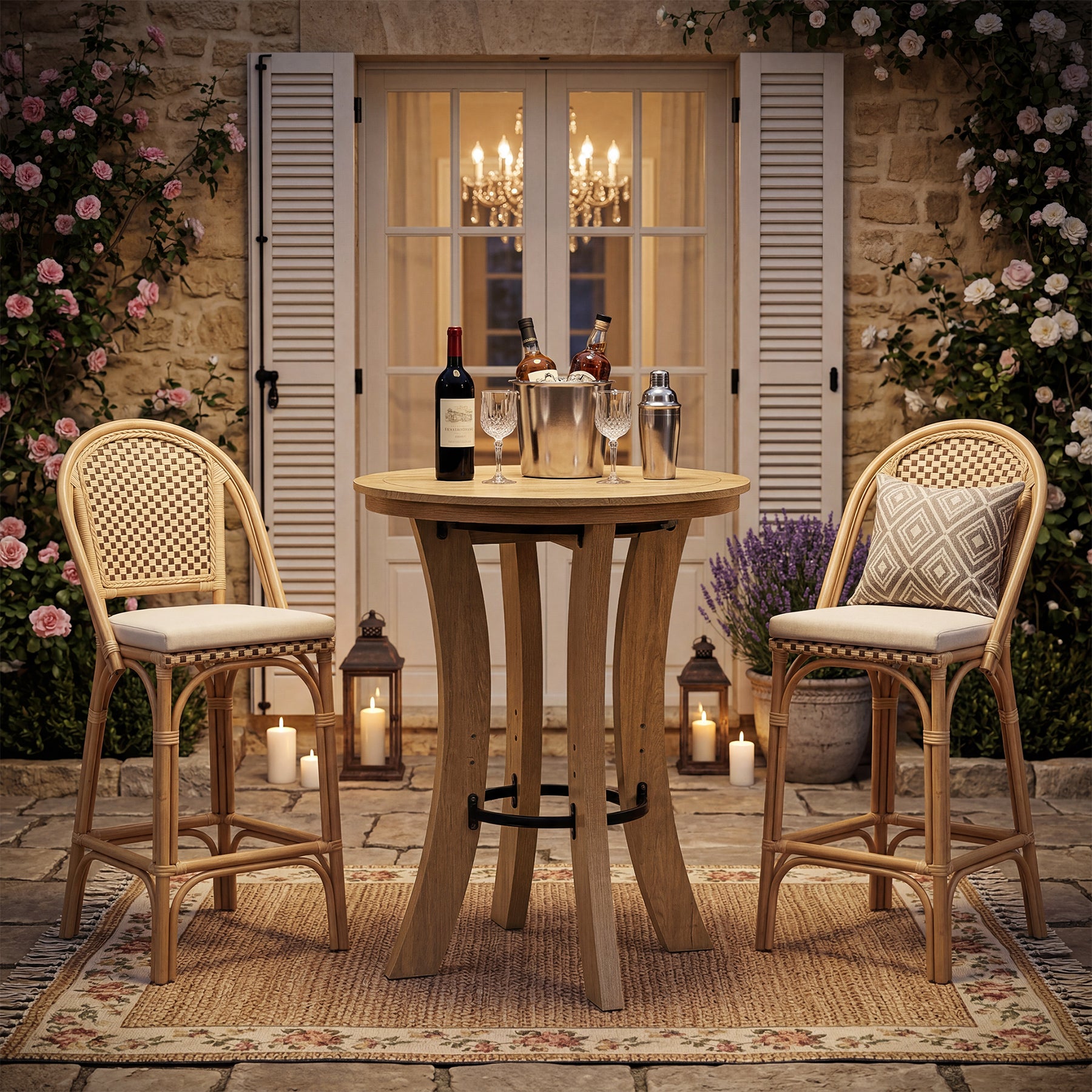 Tribesigns 39.4-Inch Round Bar Table, Wood Pub Table for Small Spaces