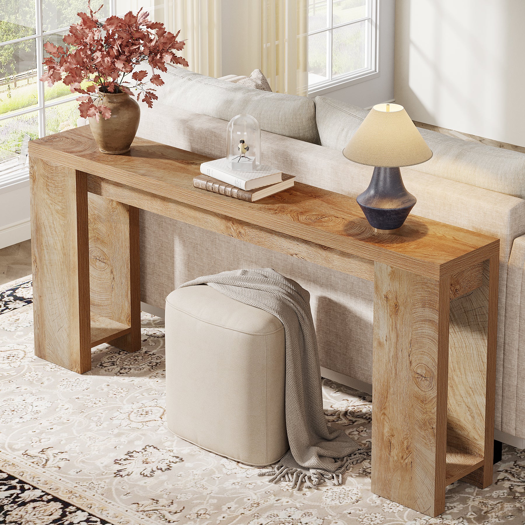Tribesigns 70.9" Extra Long Console Table, Farmhouse Narrow Sofa Table for Entryway