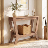 41" Rectangular Console Table, Farmhouse Entryway Table with 2-Tier Storage 3