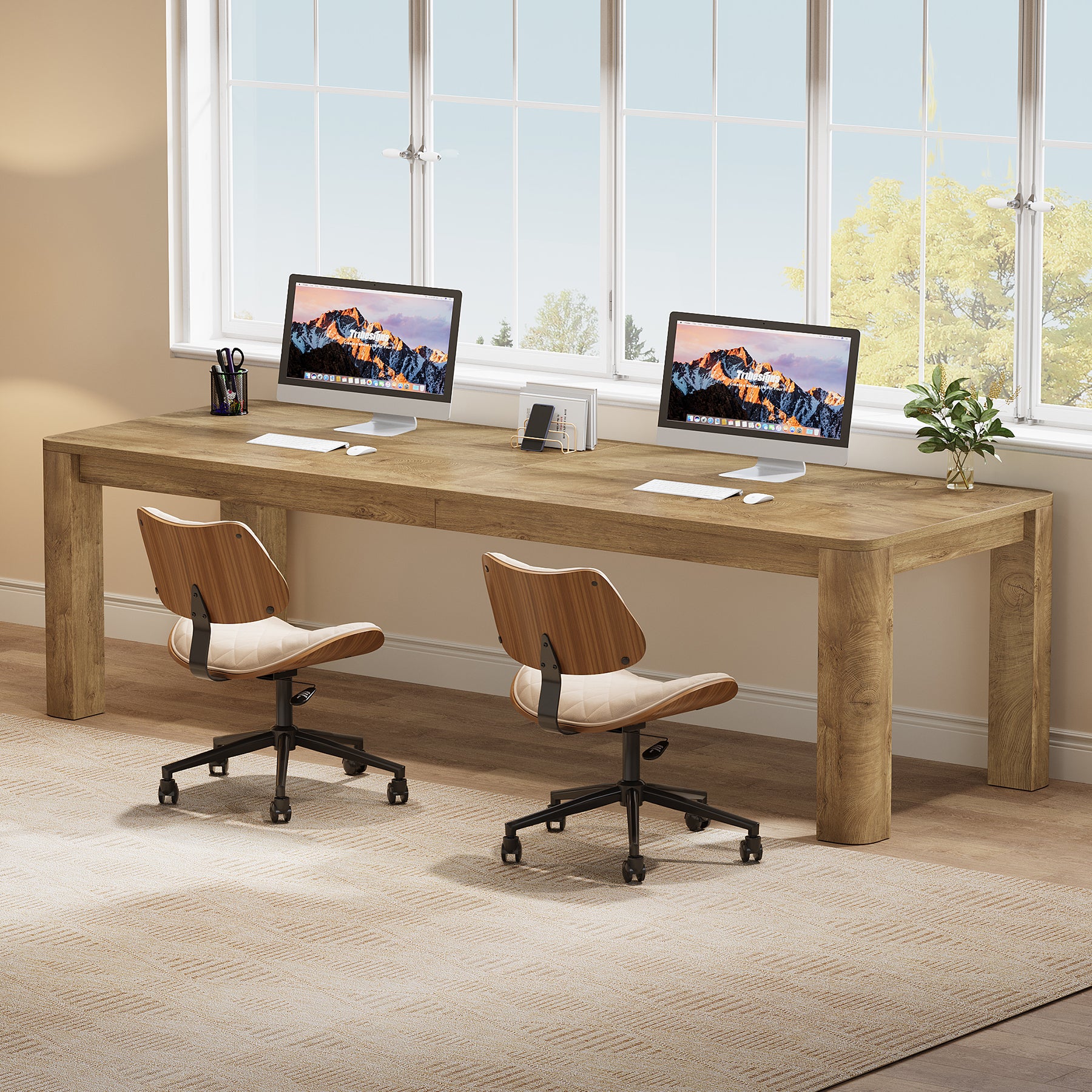 78.74" Two Person Desk, Double Computer Desk Writing Table - Thumbnail 4