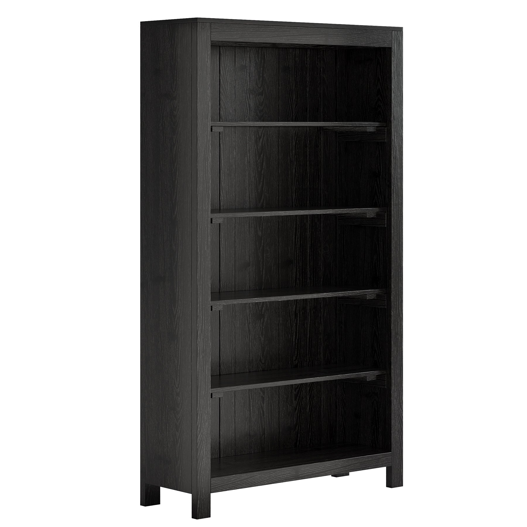 Solid Wood Bookcase, 5-Tier Bookshelf Display Storage Shelves