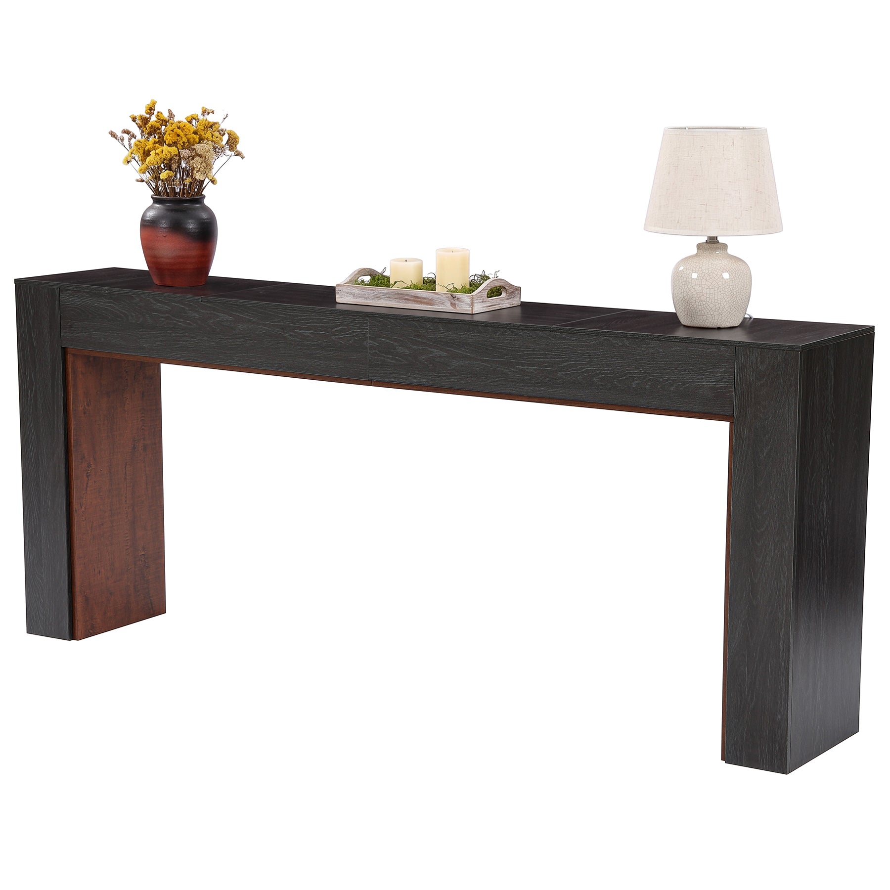 78.7" Extra Long Farmhouse Console Table, Two-Tone Entryway Sofa Table for Hallway & Behind Couch