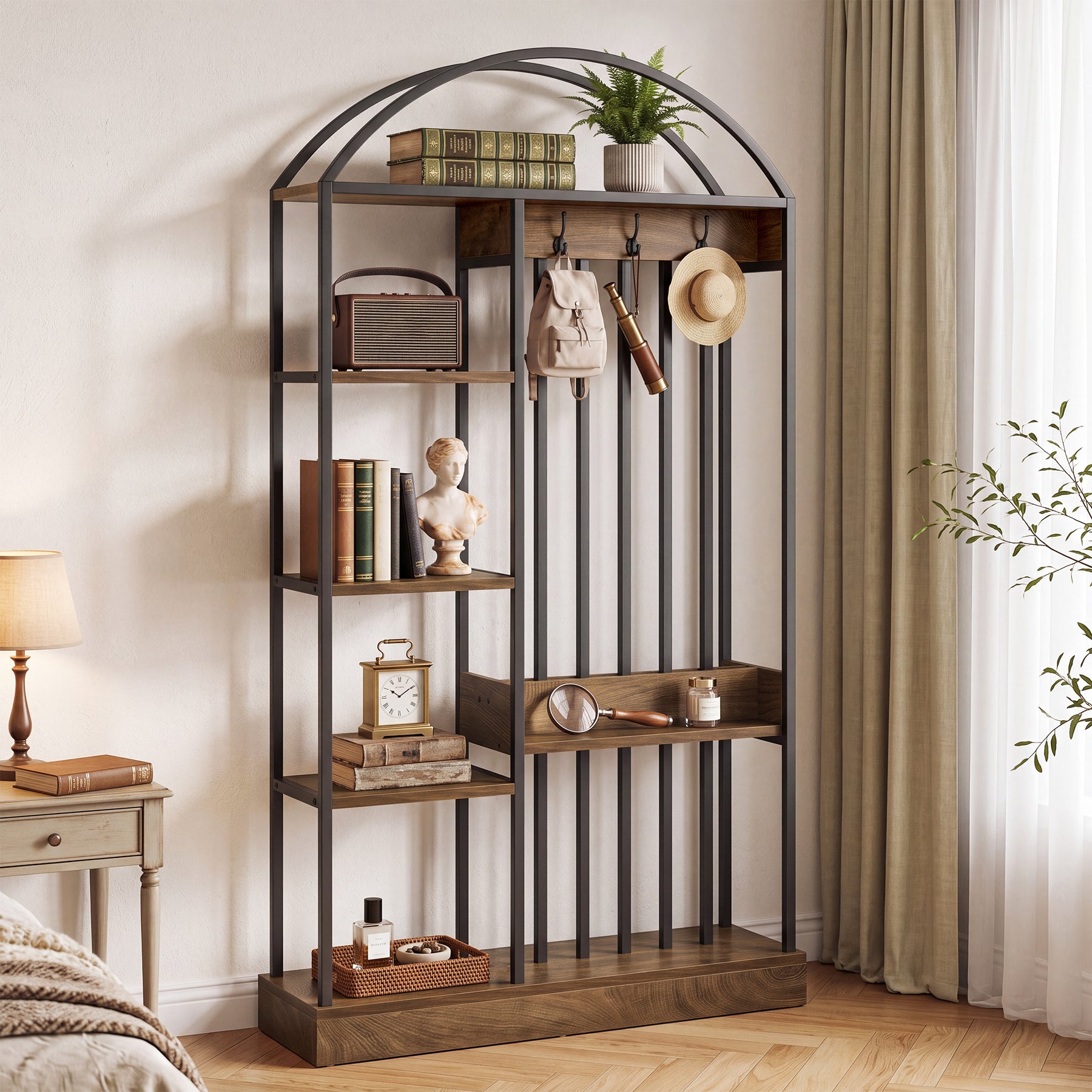 71.2" Bookshelf, 5-Tier Bookcase with Open Shelves & with Metal Frame for Home Office