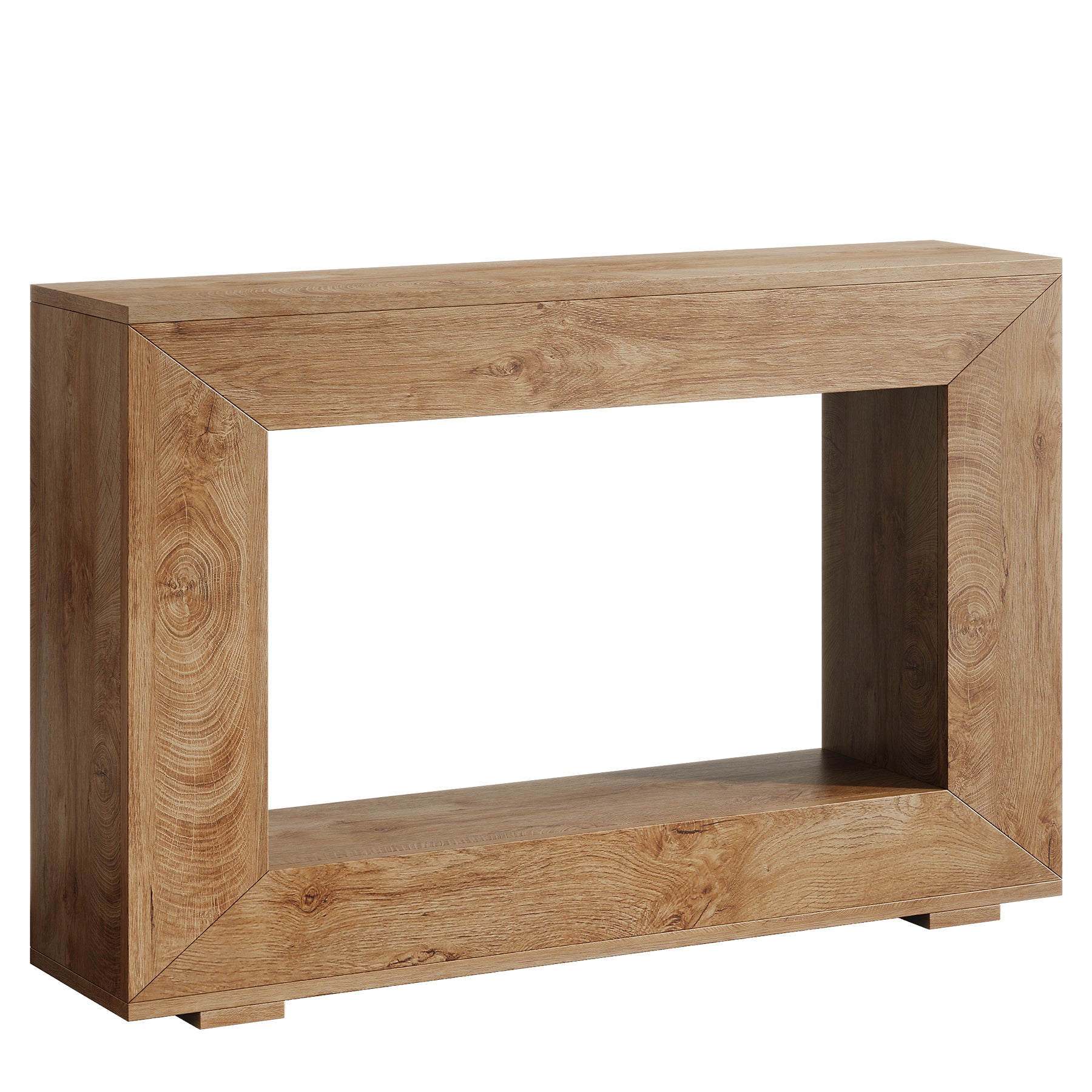 47" Farmhouse Console Table with Industrial Storage, Entryway Accent for Living Room & Entrance
