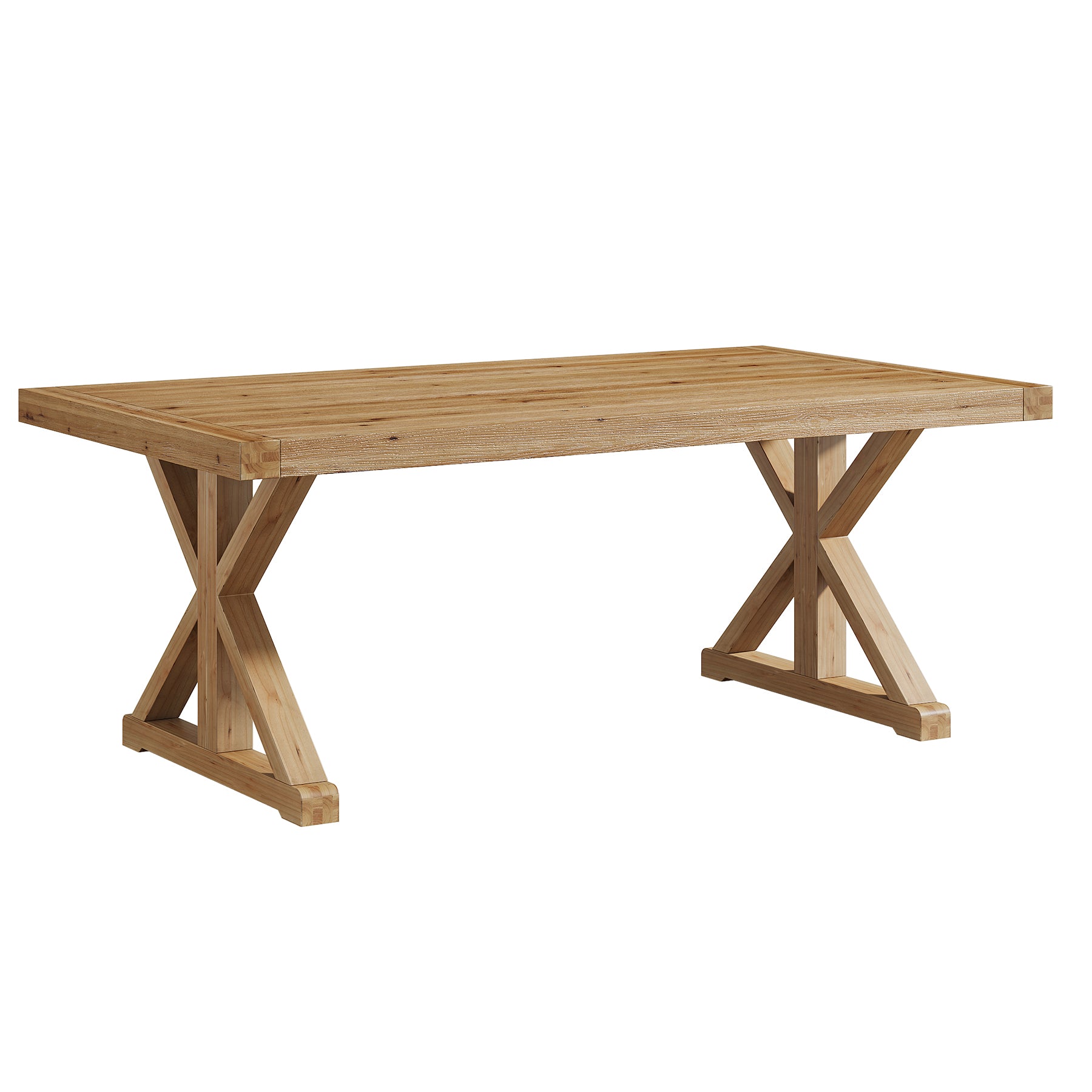 63" Rustic Computer Desk, Solid Wood Executive Desk for Office