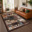 Vintage Bear Area Rug, Low Pile Vintage Wildlife Indoor Carpet for Room Decor