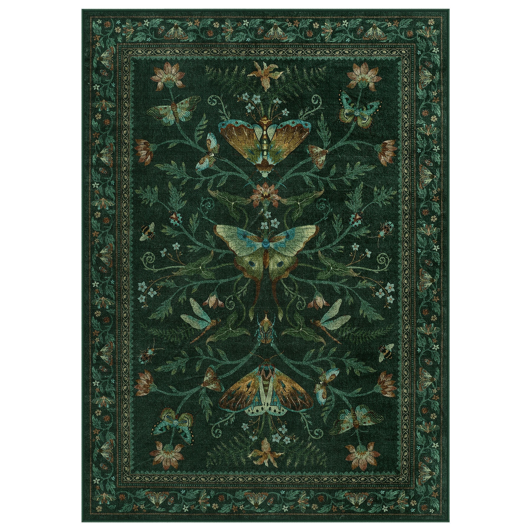Insect Paradise Area Rug, Non-Slip Indoor Rug for Living Room Bedroom, Oeko-Tex Certified