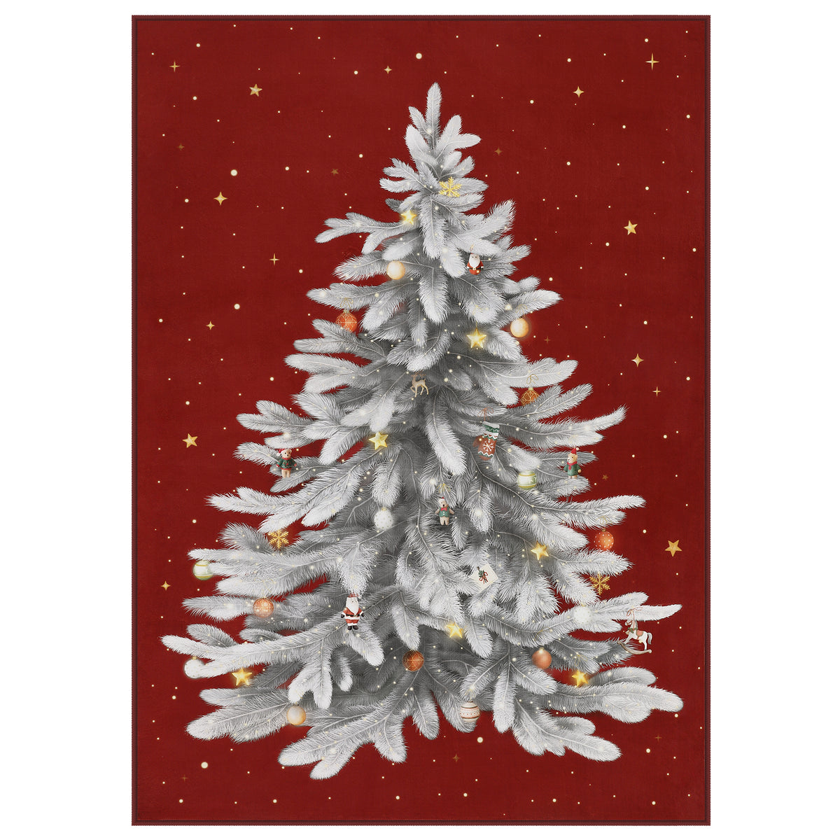 Tribesigns Christmas Tree Washable Runner Rug for Hallway Entryway