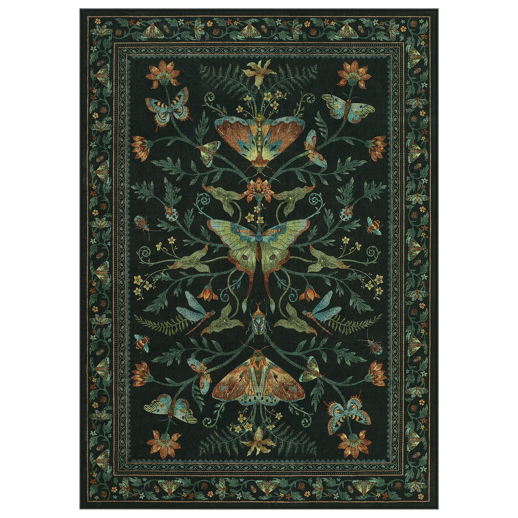 Insect Paradise Area Rug, Non-Slip Indoor Rug for Living Room Bedroom, Oeko-Tex Certified