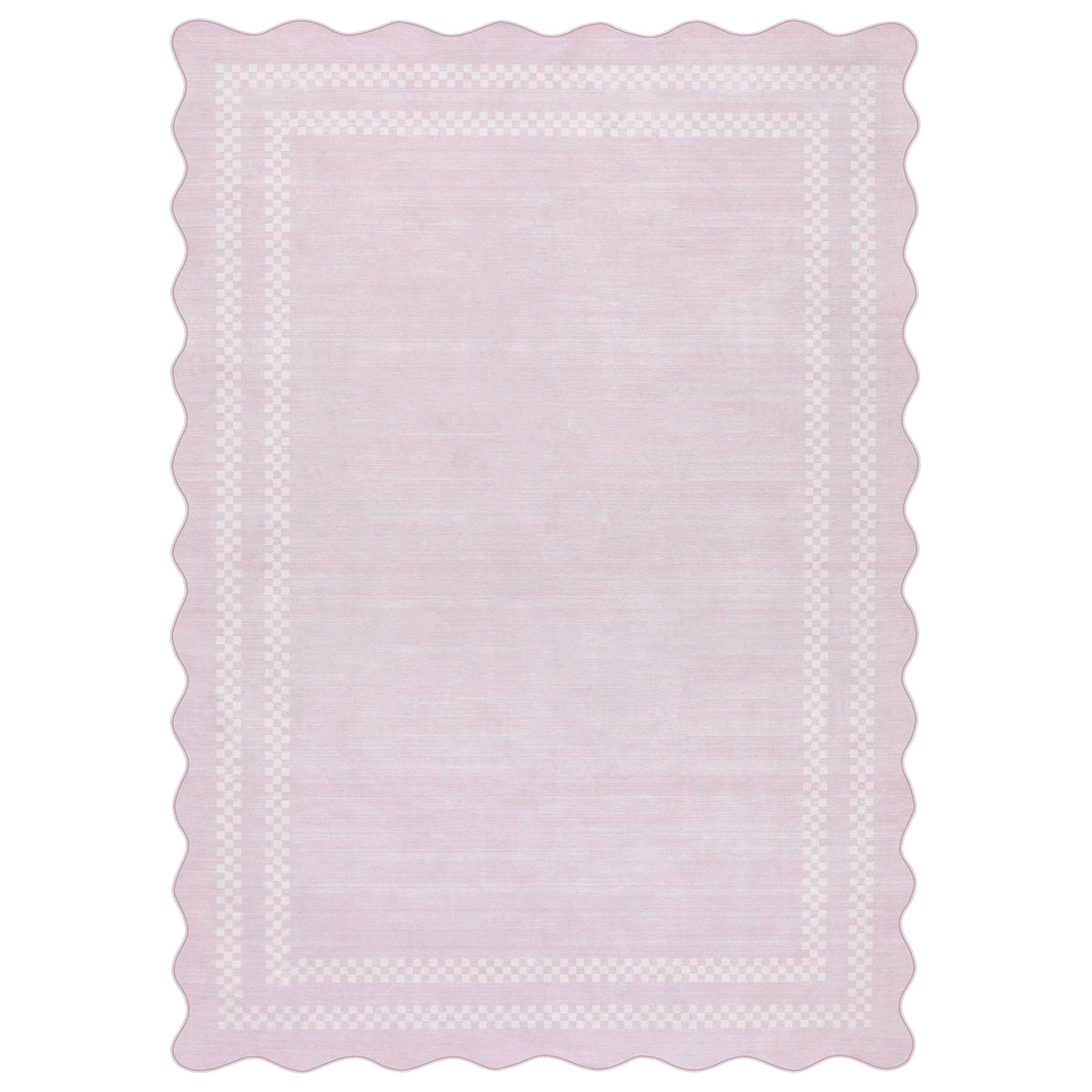 5x7/8x10 Scalloped Washable Area Rugs, Soft Geometric Non-Slip Indoor Rug for Living Room Bedroom, Oeko-Tex Certified
