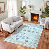5x7 Boho Washable Area Rug#Color_Blue 3