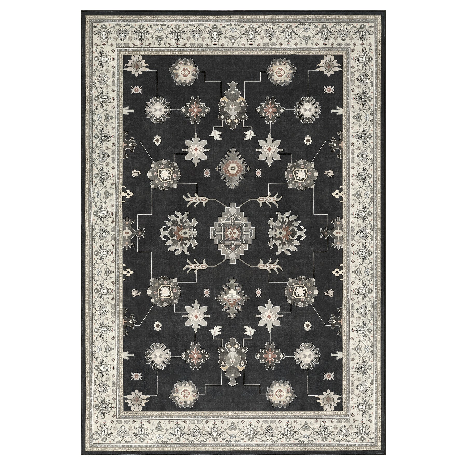 5x7/8x10/9x12 Boho Washable Area Rug, Farmhouse Vintage Ultra Thin Indoor Non-Slip Carpet for Living Room, Oeko-Tex Certified