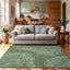 Abstract Machine Washable Area Rug#Color_Green