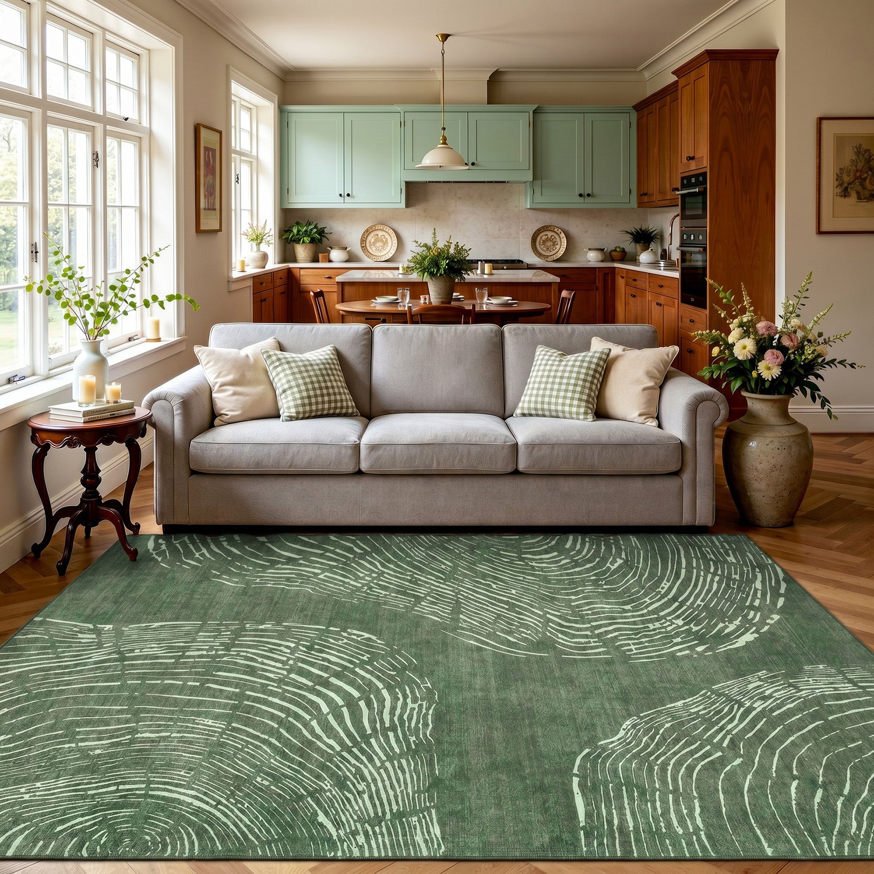 5x7/8x10 Abstract Machine Washable Area Rug, Soft Boho Minimalist Non-Slip Low Pile Carpet, Oeko-Tex Certified