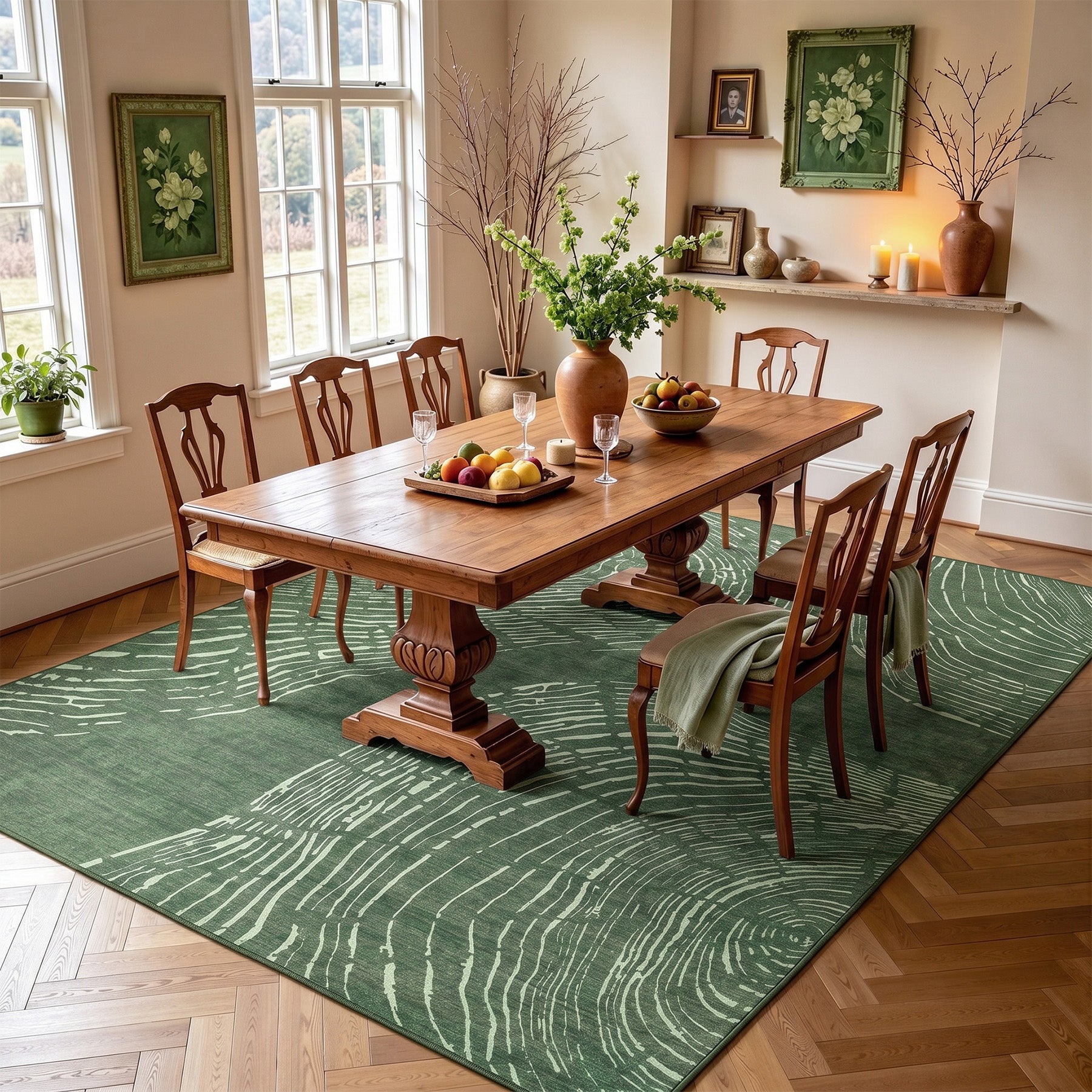5x7/8x10 Abstract Machine Washable Area Rug, Soft Boho Minimalist Non-Slip Low Pile Carpet, Oeko-Tex Certified