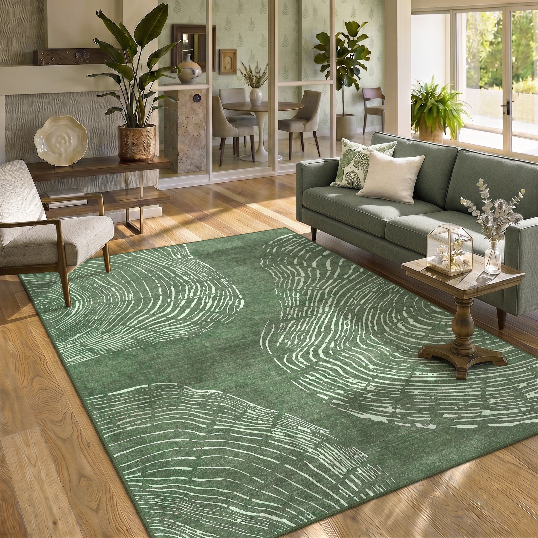 5x7/8x10 Abstract Machine Washable Area Rug, Soft Boho Minimalist Non-Slip Low Pile Carpet, Oeko-Tex Certified
