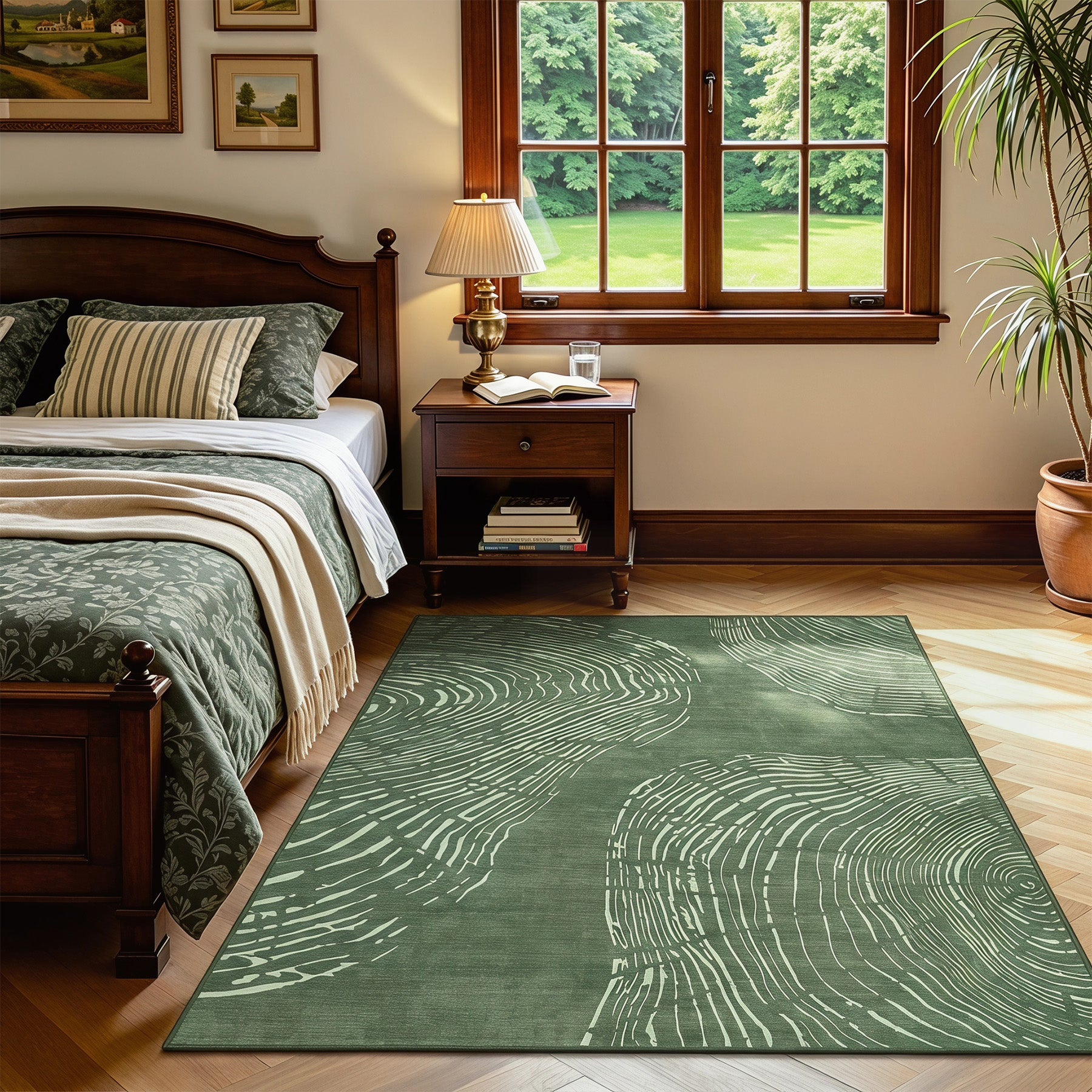 5x7/8x10 Abstract Machine Washable Area Rug, Soft Boho Minimalist Non-Slip Low Pile Carpet, Oeko-Tex Certified