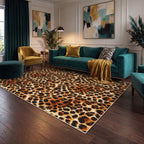 5x7/8x10 Leopard Print Area Rug#Color_Brown